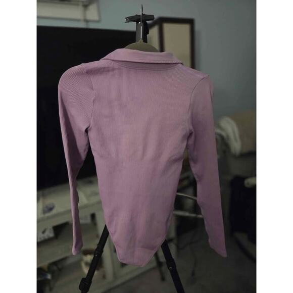 “OQQ Lavender Collared Bodysuit – Feminine & Flattering NEW/ SMALL - Picture 6 of 6